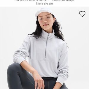 Athleta Light Gray Half-Zip Pullover
